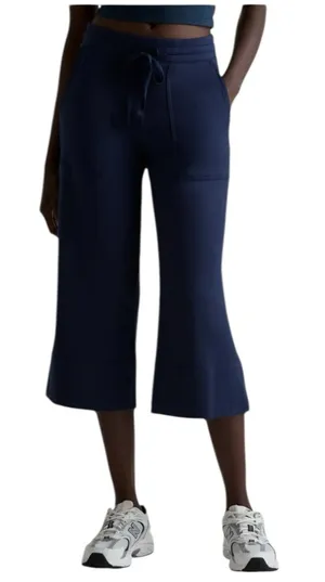 Quince Women’s Size XL Navy Blue SuperSoft Cropped Wide Leg Fleece Pants thumbnail 1