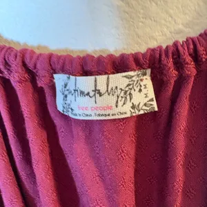 NWT Intimately Free People Burgundy Tie Front Mini Dress Size Medium‎ thumbnail 3