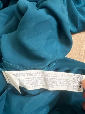 Zaraw Teal Satin-Feel Wrap Midi Dress with Leg Slit thumbnail 8