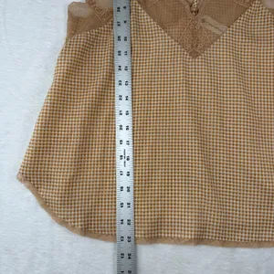 The Impeccable Pig Tan Gingham Lace‎ Trim Cami Top JT1235 Small thumbnail 5