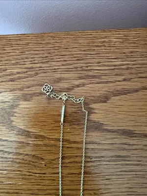 Kendra Scott Gold Chain Necklace with Turquoise Stone Pendant thumbnail 2