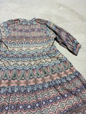 Amanda uprichard Diego Patterned Boho Tiered Dress large thumbnail 8