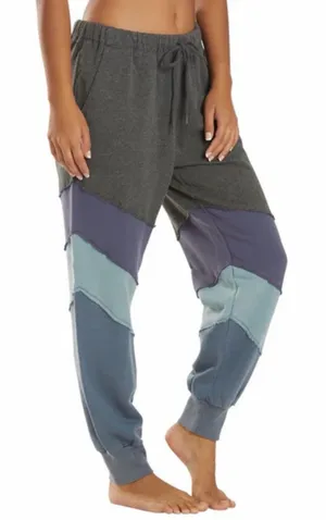 Free People Movement All or Nothing Jogger Pants - Charcoal & Blue Colorblock M thumbnail 1
