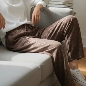 Comfort Code by Cuddl Duds Brown Leopard Embossed Lounge Pants XS‎ CLBREM thumbnail 1