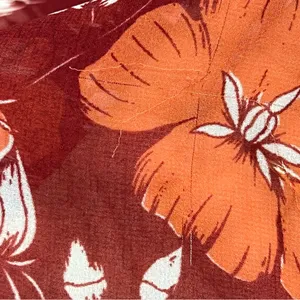 Cabi size M hot house red Orange blouse sheer floral button up long sleeve top thumbnail 9