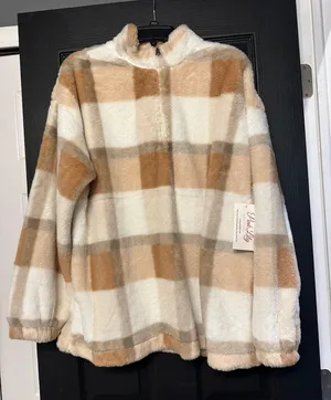 Pink Lily Half Zip Sherpa thumbnail 1
