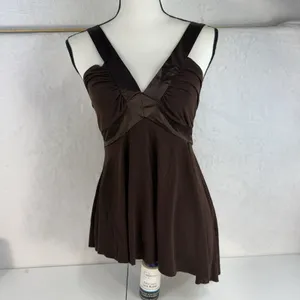 Y2K‎ Babydoll Top Women L Forest Fairy Pixie Festival Boho Sheer Tank Asymmetric thumbnail 3