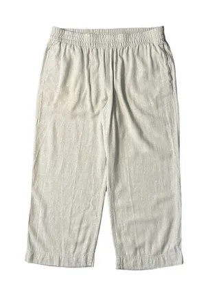 Old Navy High Rise Linen Blend Wide Leg Casual Comfort Waistband Pant Tan Sz XL thumbnail 1