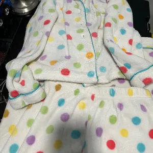 Colorful Polka Dot ladies Pajamas White thumbnail 1