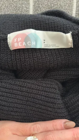 Free People Black knit Dress Mini thumbnail 4