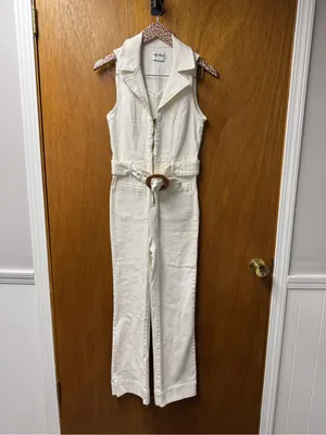 Show Me Your Mumu Jacksonville Cropped Jumpsuit Denim Pearly White Medium thumbnail 15