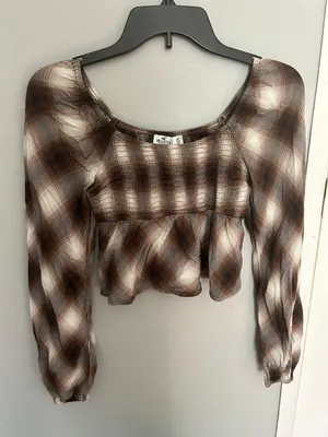 Hollister Plaid Crop Top thumbnail 1