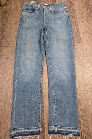 Levi's Wedge Straight 27 Button Fly Women's Denim Jeans 26x27 thumbnail 1