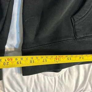 Large Heart Hoodie Black with Zipper and front pockets thumbnail 5