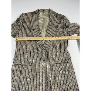 Anne Klein Petites Striped Textured Blazer Professional‎ Office Wear Size 8 thumbnail 3