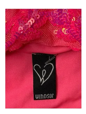 Windsor 𒀭 Plunging V Neck Sequin Mesh X Back Bodycon Mini Dress 𒀭Hot Pink 𒀭Large thumbnail 9