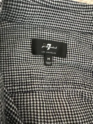 7 For All Mankind Black and White Check Button-Down Shirt thumbnail 3