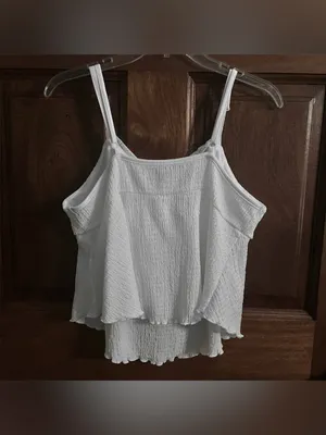 SHEIN White Textured Lace-Trim Summer Tank Top thumbnail 2