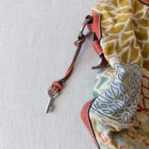 Fossil Floral Canvas Leather Trim Satchel Tote Bag Womens Large Multicolor thumbnail 5
