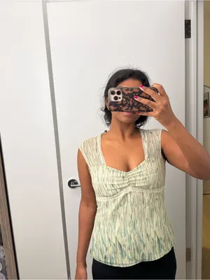 Axcess Pale Green Printed Ruched Camisole thumbnail 3