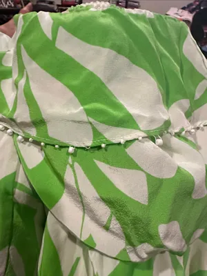 Lilly Pulitzer Darcia Silk Limeade Wishing you were here Green Floral Dress 6 thumbnail 5