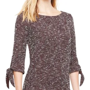 ANN TAYLOR FACTORY 3/4 Length Sleeve in Burgundy, Size M New with tag MSRP $60 thumbnail 1