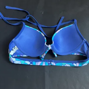 Aerie Bridget Blue & Purple Floral Underwire Padded Bikini Top. Size 34A thumbnail 3