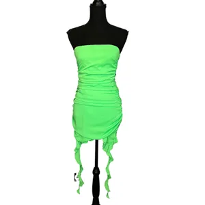 Superdown Mermaid Green Mini Dress SMALL Ruffle Bodycon Ruched Revolve $84 NEW thumbnail 5