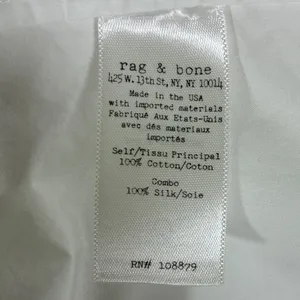 Rag & Bone White Cotton Silk High-Low Button Down Tunic Shirt Small USA thumbnail 5