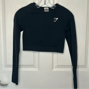 Gymshark Vital Crop Top Seamless Long Sleeve Size M Black thumbnail 11