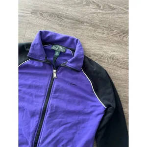 Y2K LRL Active Ralph Lauren Full Zip Track Jacket Womens M Purple Black Fleece thumbnail 6