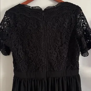 Lulus Angel in Disguise Black Lace Skater Dress EUC thumbnail 4