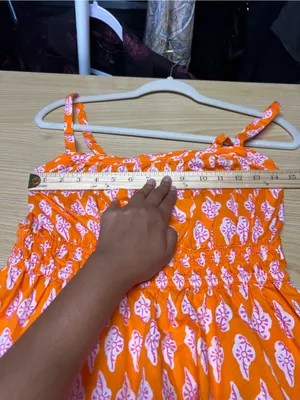 J.Crew Orange Pink Printed Smocked Cami Top Size 8 thumbnail 11