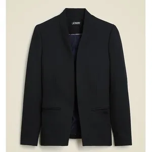 J Crew Stretch Twill Slim Fit Open Front Going Out Blazer CC274 Black Size 2 thumbnail 4