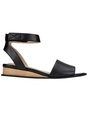 Giani Bernini Womens Constancia Ankle Strap Wedge Sandals Black Smooth 6M thumbnail 11