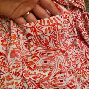 Talbots Pink & White Paisley Paperbag Tie-Waist Pull-On Shorts High Waist Summer thumbnail 3