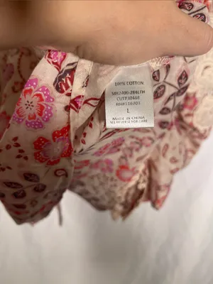 Karlie Womens Paris Floral Crochet Trim Top Blouse Pink Large thumbnail 4