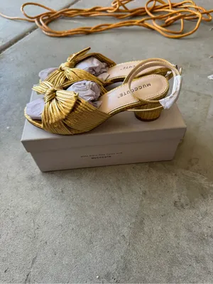 MUCCCUTE Women's Bow Knot Sandals Ankle Buckle Strap Chunky Heeled Size 6 thumbnail 6