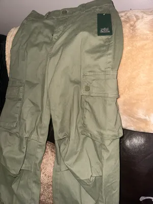 High Waisted Green Cargo Pants thumbnail 2