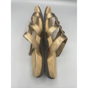 Minnetonka Sandals Brown Leather Strap Slip On Slide Womens‎ Size 9 thumbnail 4