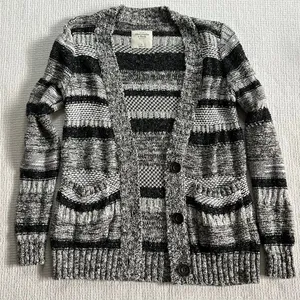 Abercrombie & Fitch Chunky Knit Cardigan Y2K Womens Medium M Sweater thumbnail 7