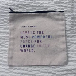 Thistle Farms Canvas Zip Pouch Cream NWOT thumbnail 1