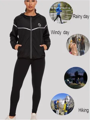 NEW Rain Jacket Waterproof Loose Fit Hooded Raincoat Outdoor Hiking L thumbnail 7