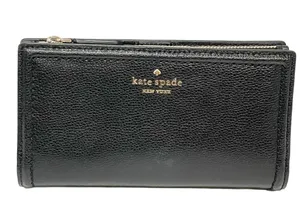 Kate Spade New York Black Pebbled Leather Credit Card ID Window Bifold Wallet thumbnail 1