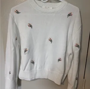 White Floral Embroidered Sweater thumbnail 1