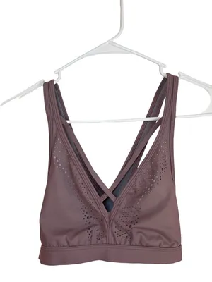 Victoria Sport Mauve Laser-Cut Crisscross Back Sports Bra M thumbnail 3