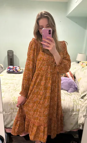 Long-sleeve Floral Maxi Dress thumbnail 1