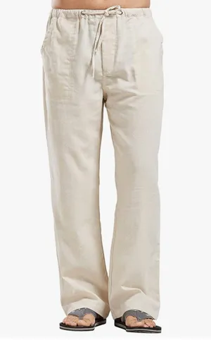 Linen Pants Tan Size M thumbnail 1