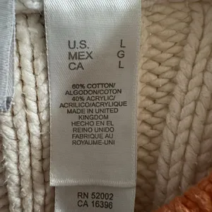 Liz Claiborne Lizwear Jeans Vintage Chunky Cable Knit Sweater Large Women Ivory thumbnail 4