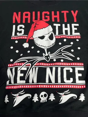 Disney Size XL Sweatshirt Nightmare Before Christmas Black Jack Skellington thumbnail 3
